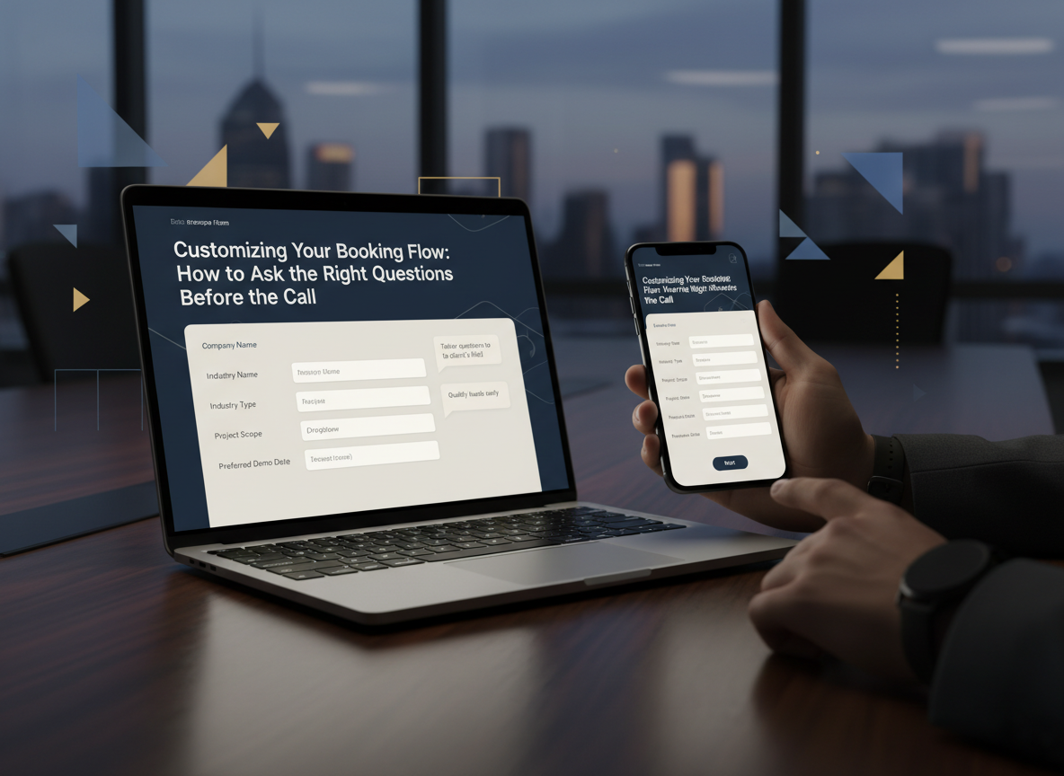 A laptop and smartphone displaying a responsive booking form with brief explanatory notes.