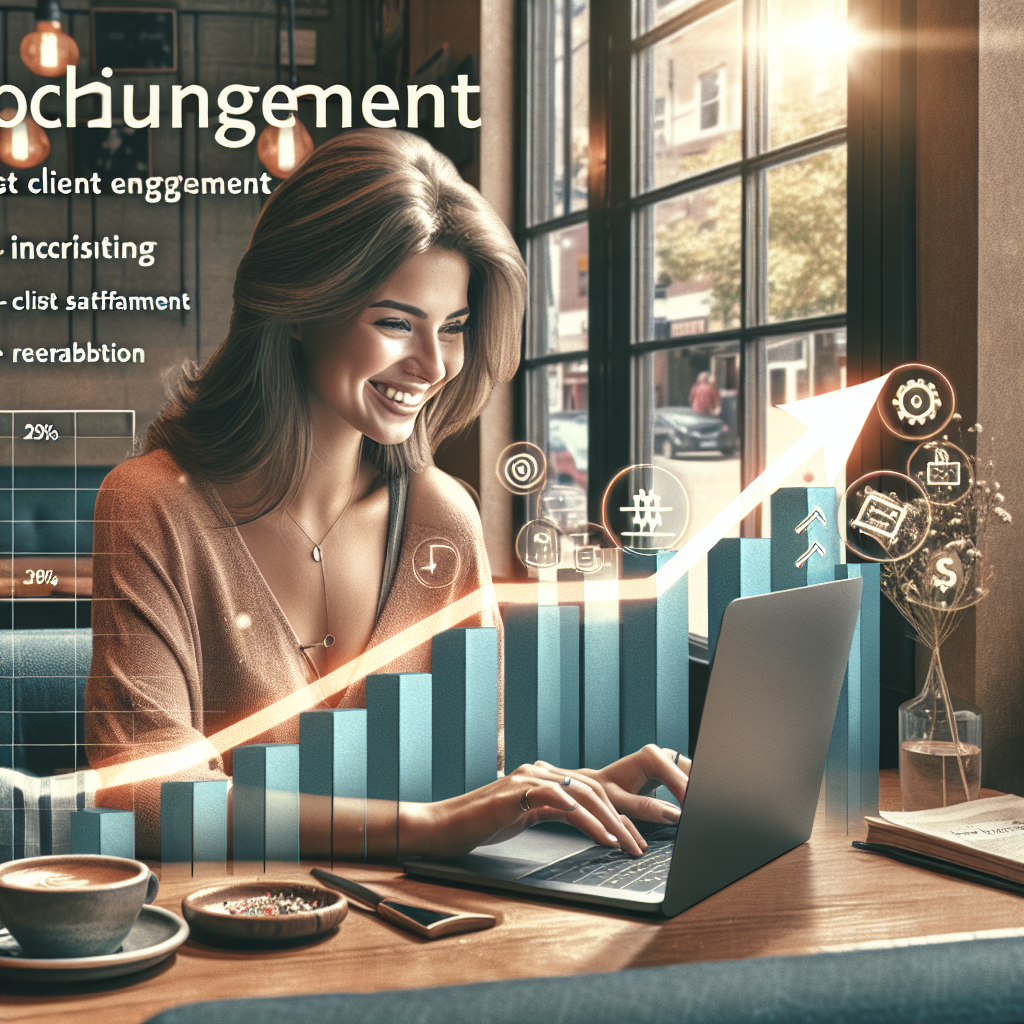 A freelancer in a café using a scheduling app, highlighting the benefits of automation and client satisfaction.