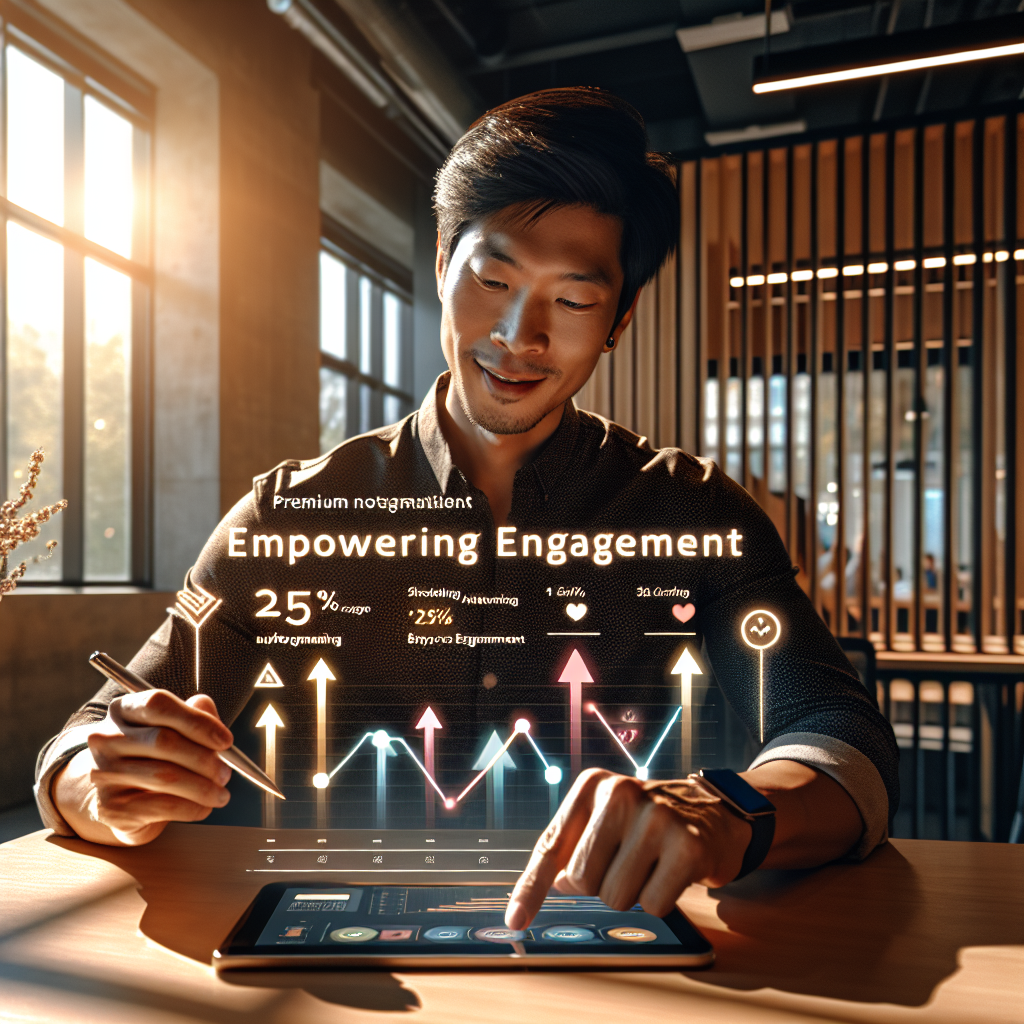 A freelancer in a co-working space happily using a scheduling app, illustrating the enhancement of employee engagement through automation.