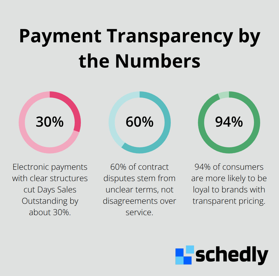 Key statistics showing how transparency reduces disputes and boosts loyalty