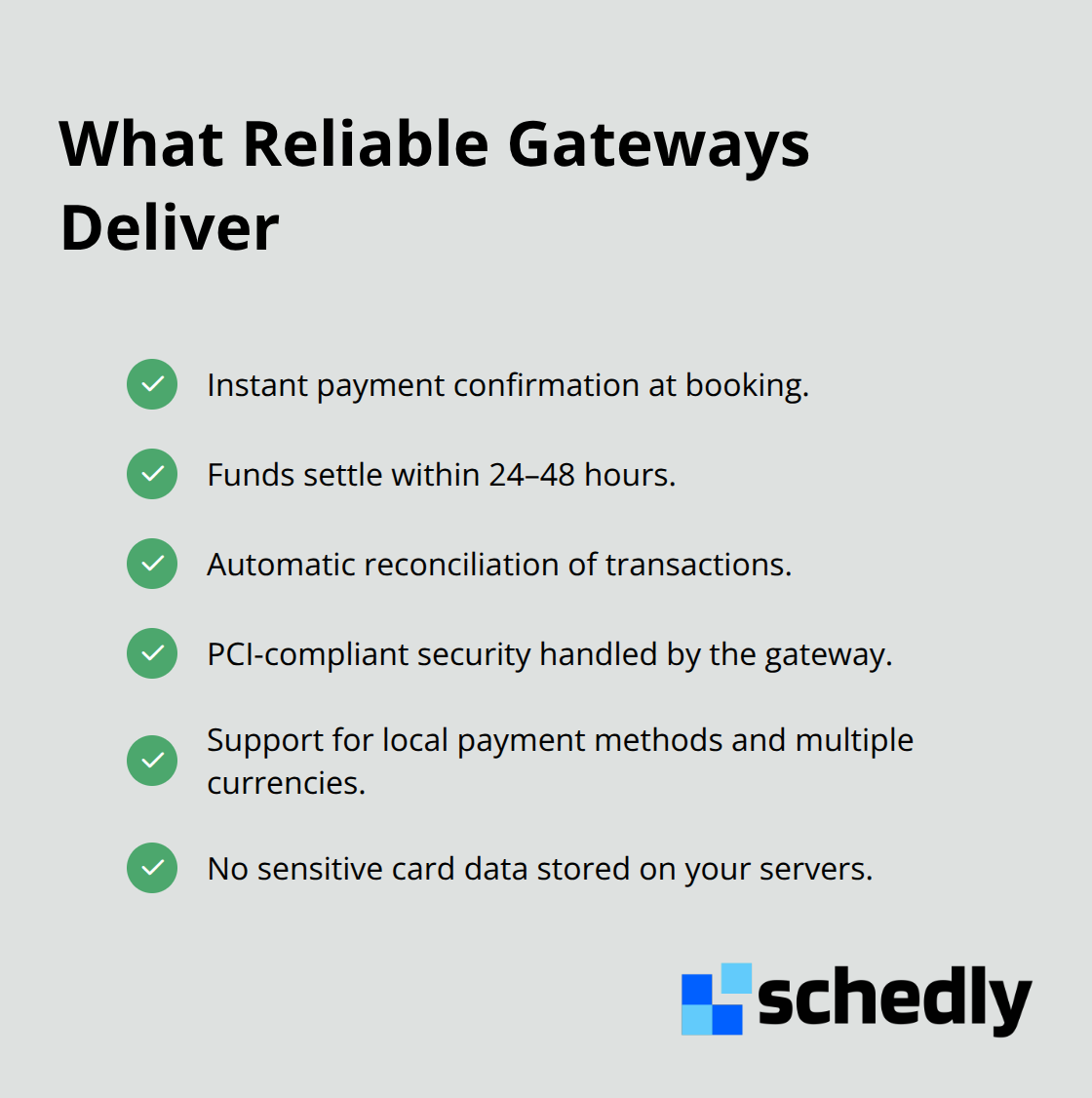 Key reliability features of Stripe and PayPal for scheduling